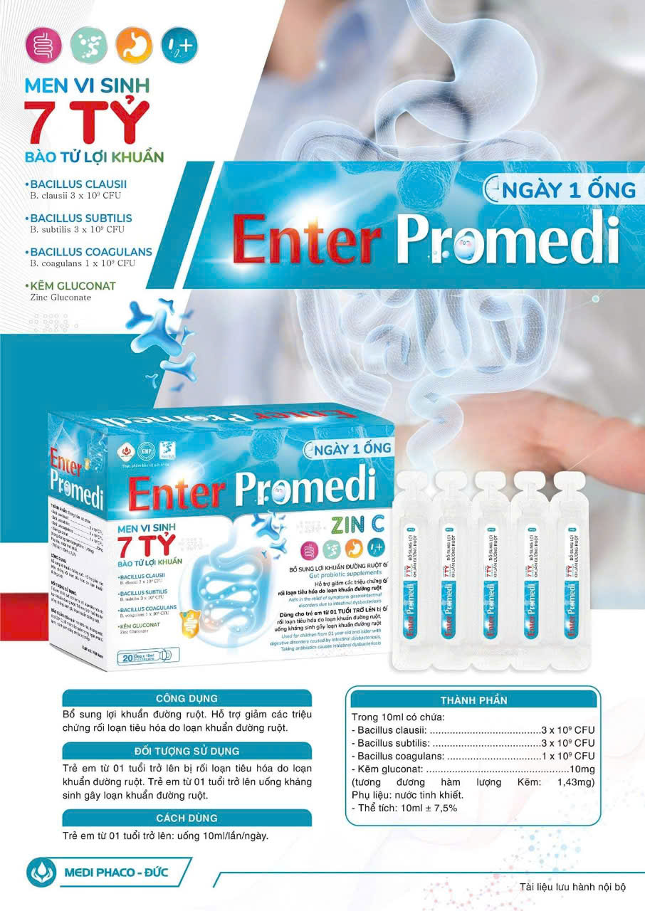 MEN VI SINH ENTER PRO MEDI (Hộp 20 ống x 10ml)