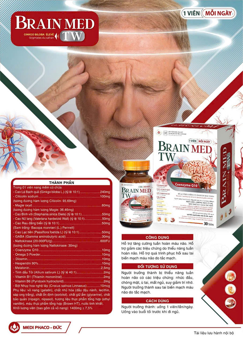 BRAIN MED TW (Hộp lọ 30 viên nang)